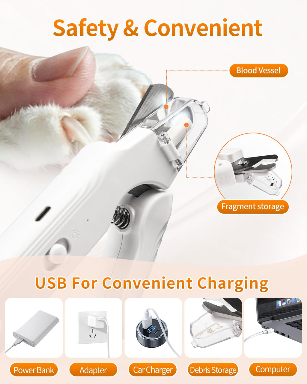 2-in-1 Dog & Cat Nail Clippers & Grinder with LED Light E524177