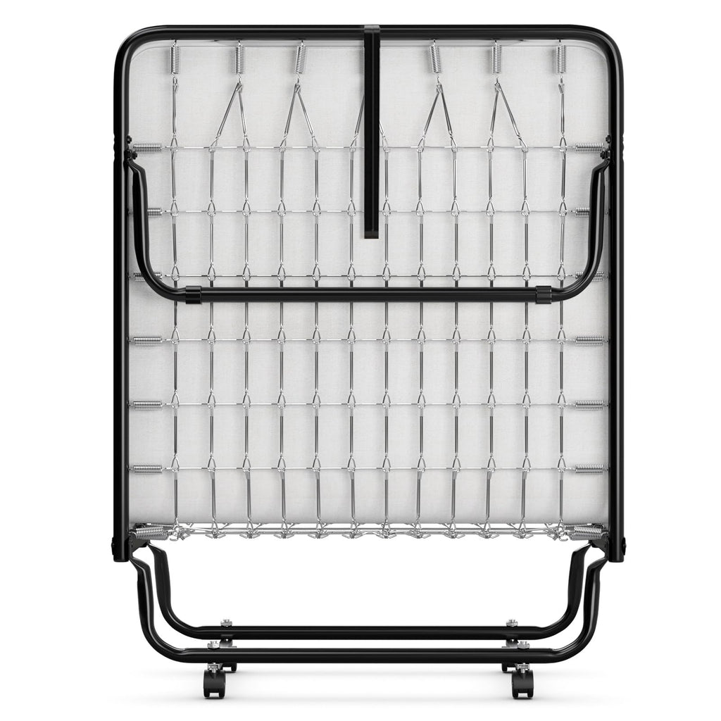 Folding Bed with Memory Foam Mattress and Metal Frame on Wheels X3481