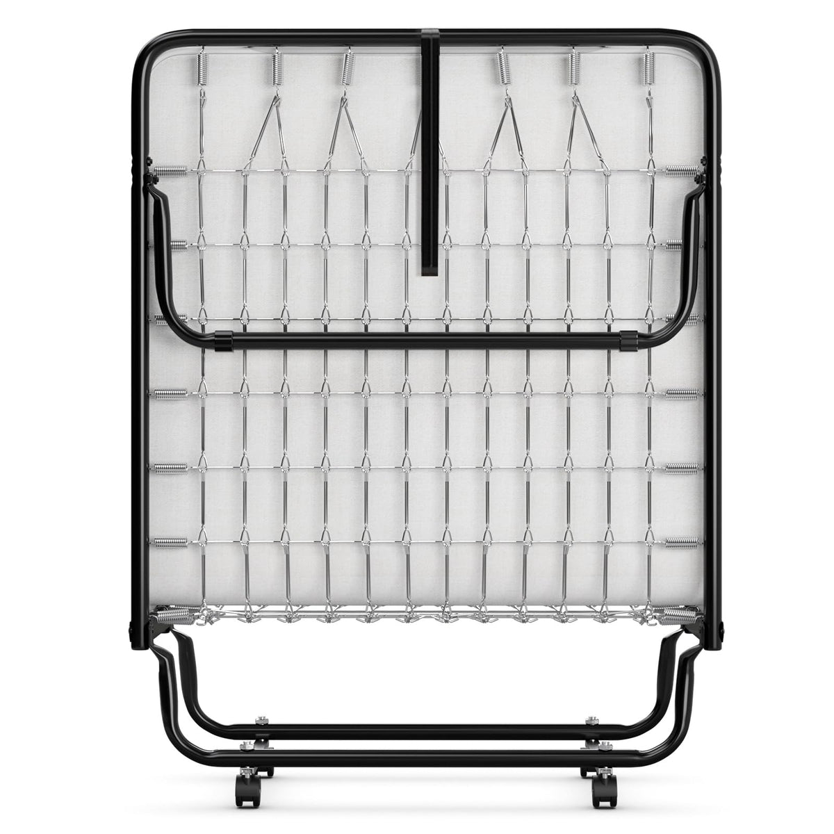 Folding Bed with Memory Foam Mattress and Metal Frame on Wheels X3481