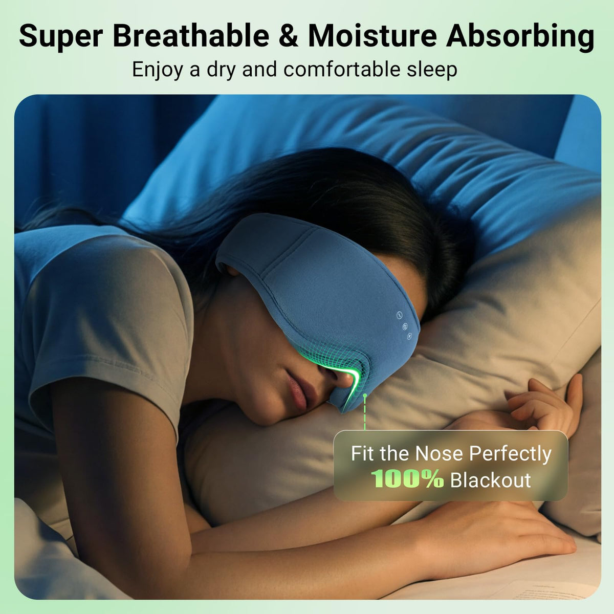 Bamboo Cotton Sleep Mask with Bluetooth Headphone U702