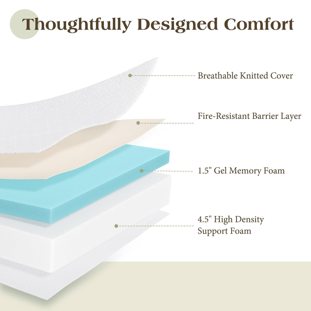 Queen Foldable Memory Foam Mattress with Cooling Gel Z281044