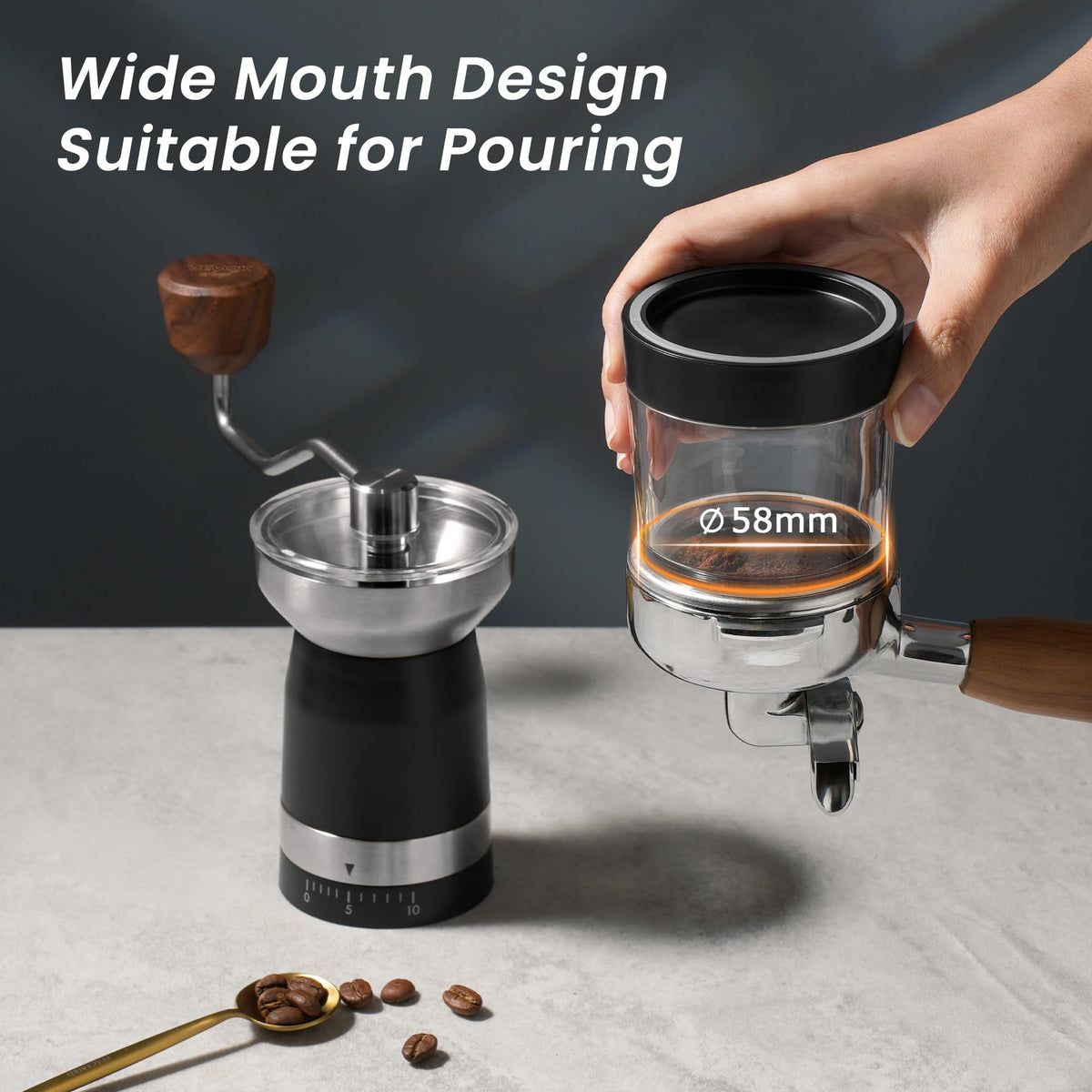 Manual Coffee Grinder Stainless Steel Conical Burr M889