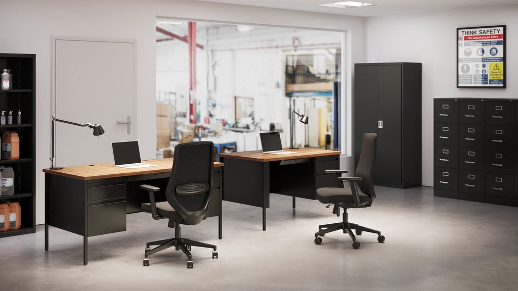 4 Drawer Letter Width Vertical File Cabinet Black Y344584
