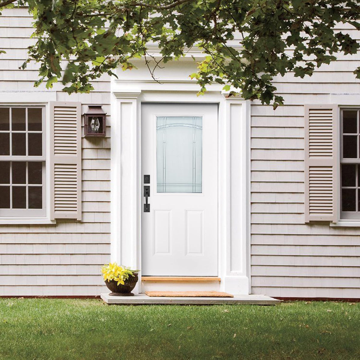 White Fiberglass Prehung 36" x 80" Entry Door Z53148