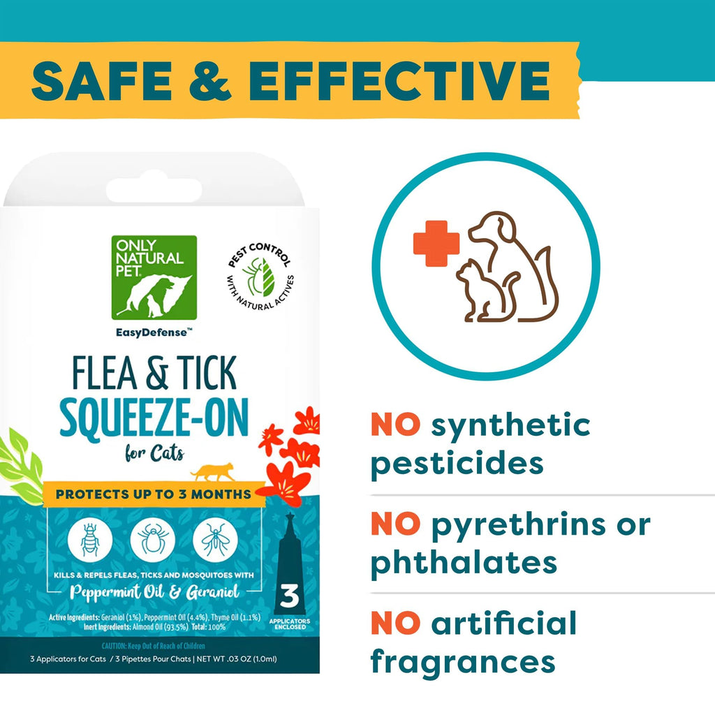 Natural Flea and Tick Prevention for Cats Squeeze-On Drops A145995