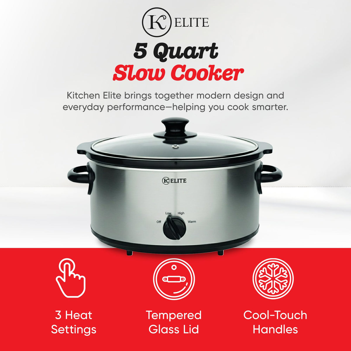 Stainless Steel 5 Quart Slow Cooker M36273