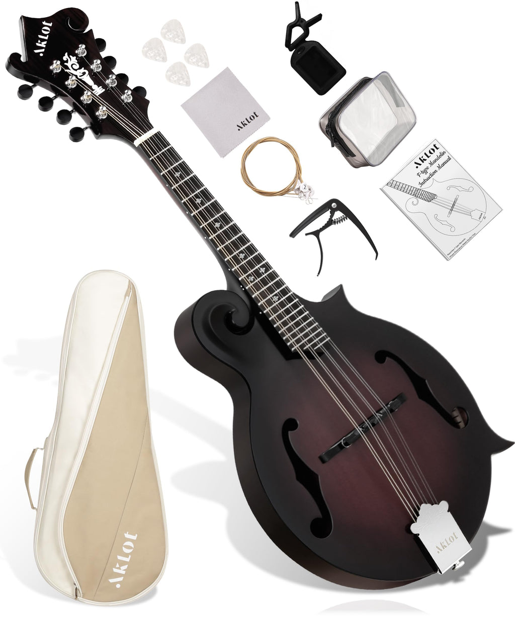 Hand-Carved Mahogany Acoustic Mandolin with Padded Bag R306346