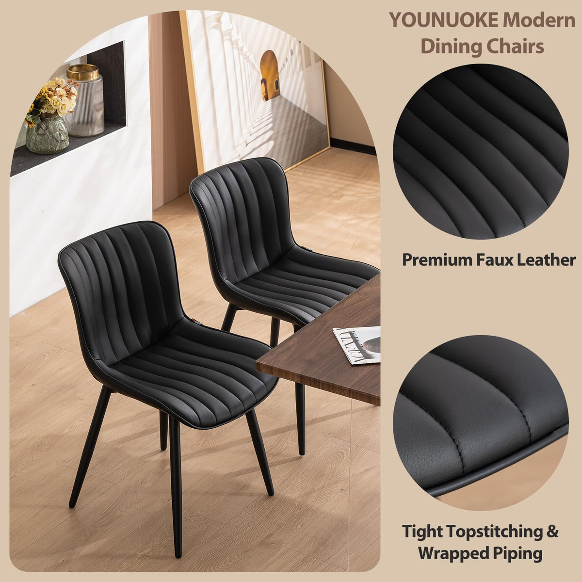 Black Dining Chairs Set of 2 P48741