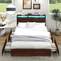 Queen Size Bed Frame with 4 Storage Drawers S345611
