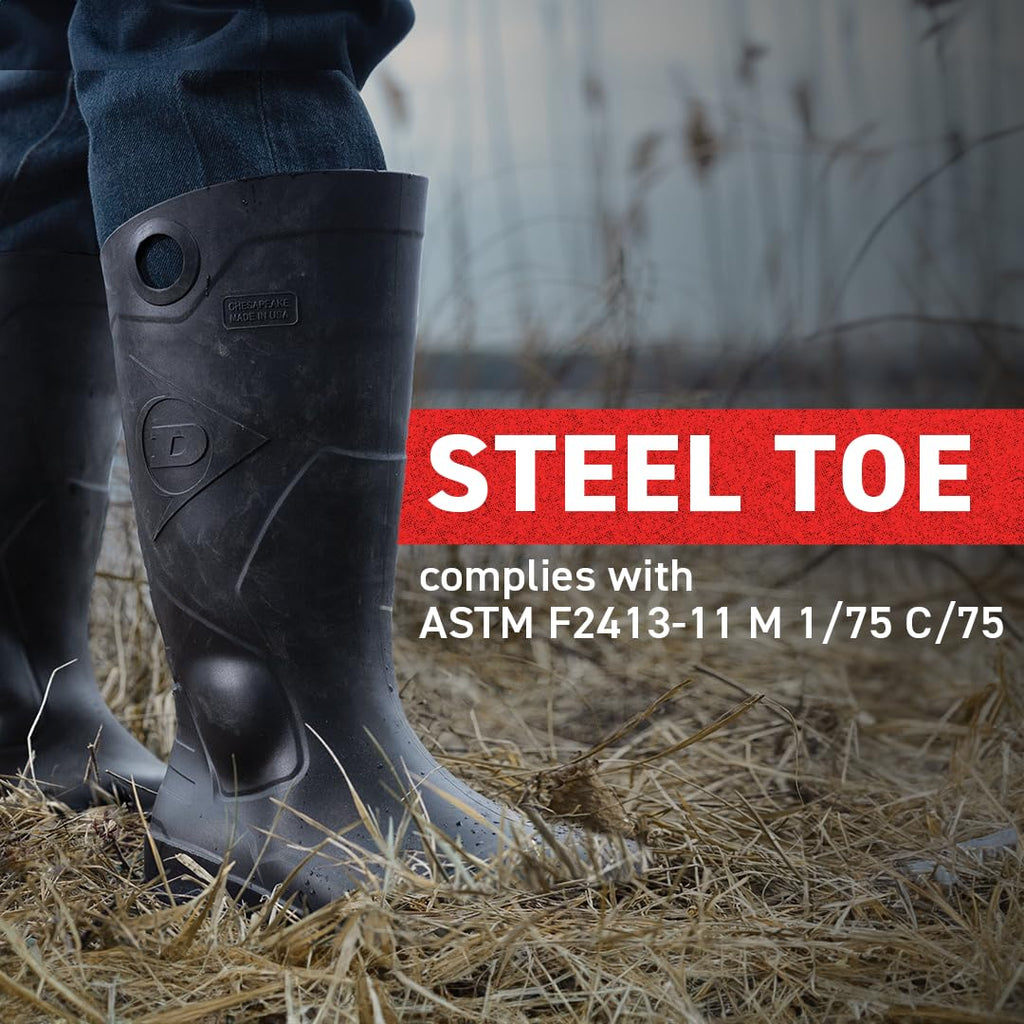 Black PVC Waterproof Steel Toe Rubber Boots K121