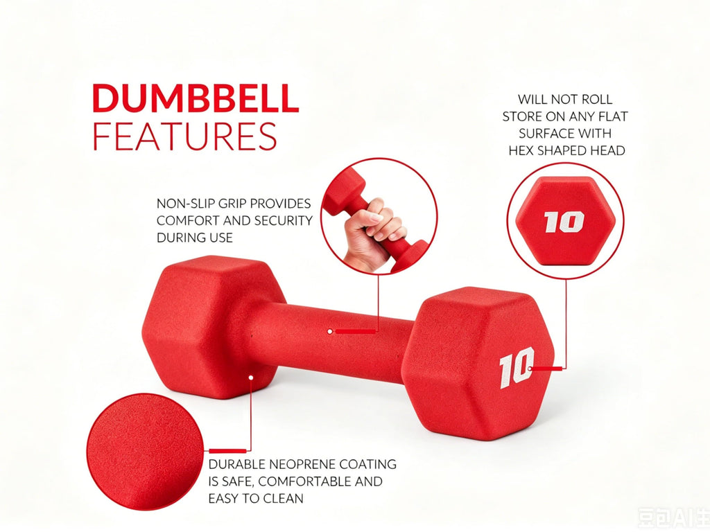 Neoprene Hex Dumbbell with Comfort Grip K306