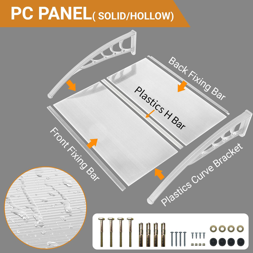 39"x32" PVC Window Awning Canopy T22357