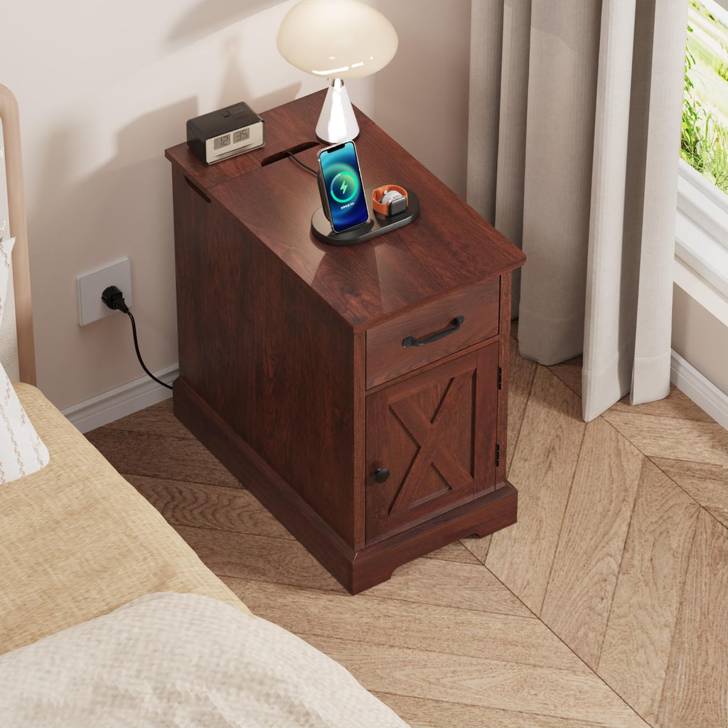 23.6'' Narrow End Table with Charging Station H95967