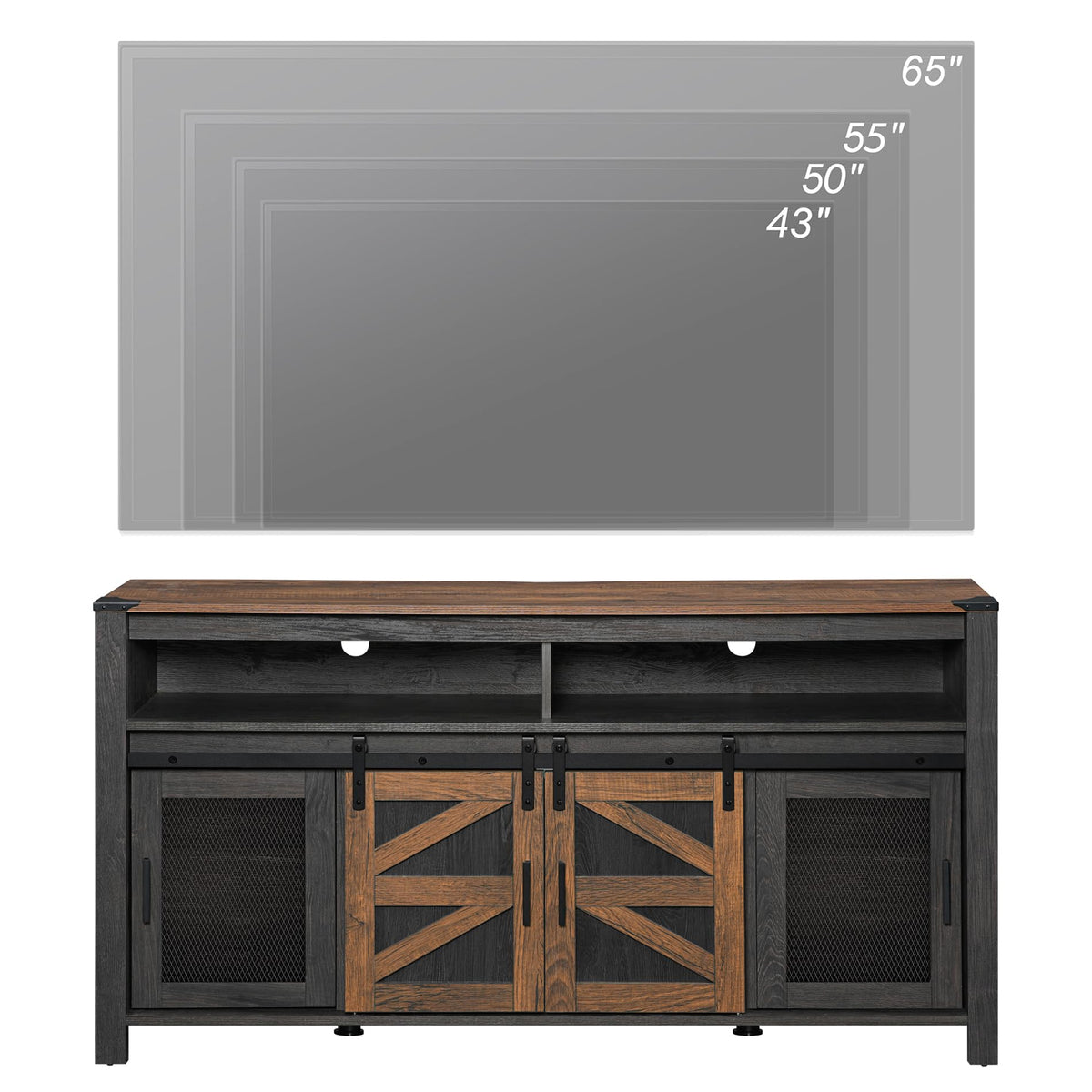 Dark Walnut Black Entertainment Center H47257