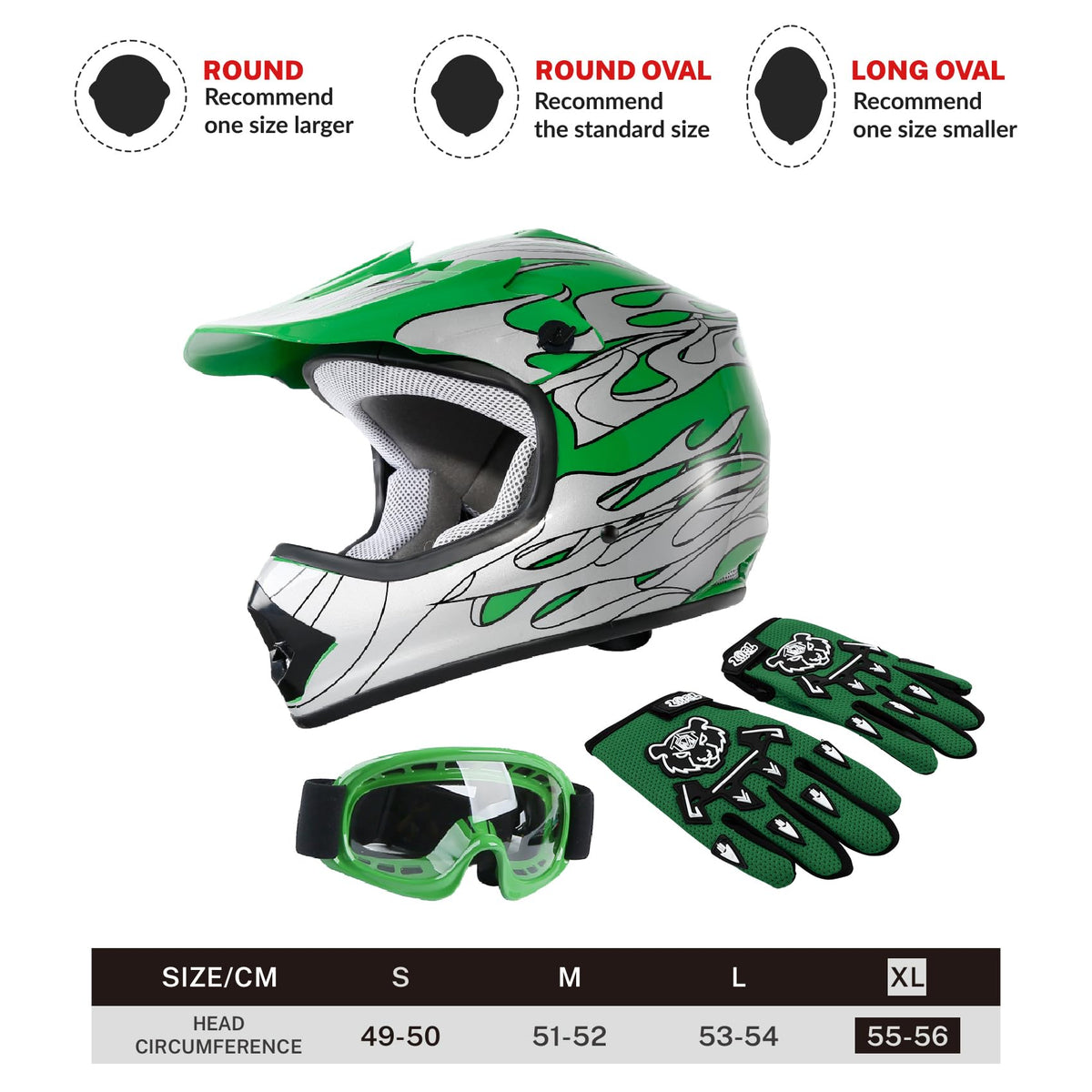 Youth Kids Motocross Helmet with Goggles and Gloves Z6627