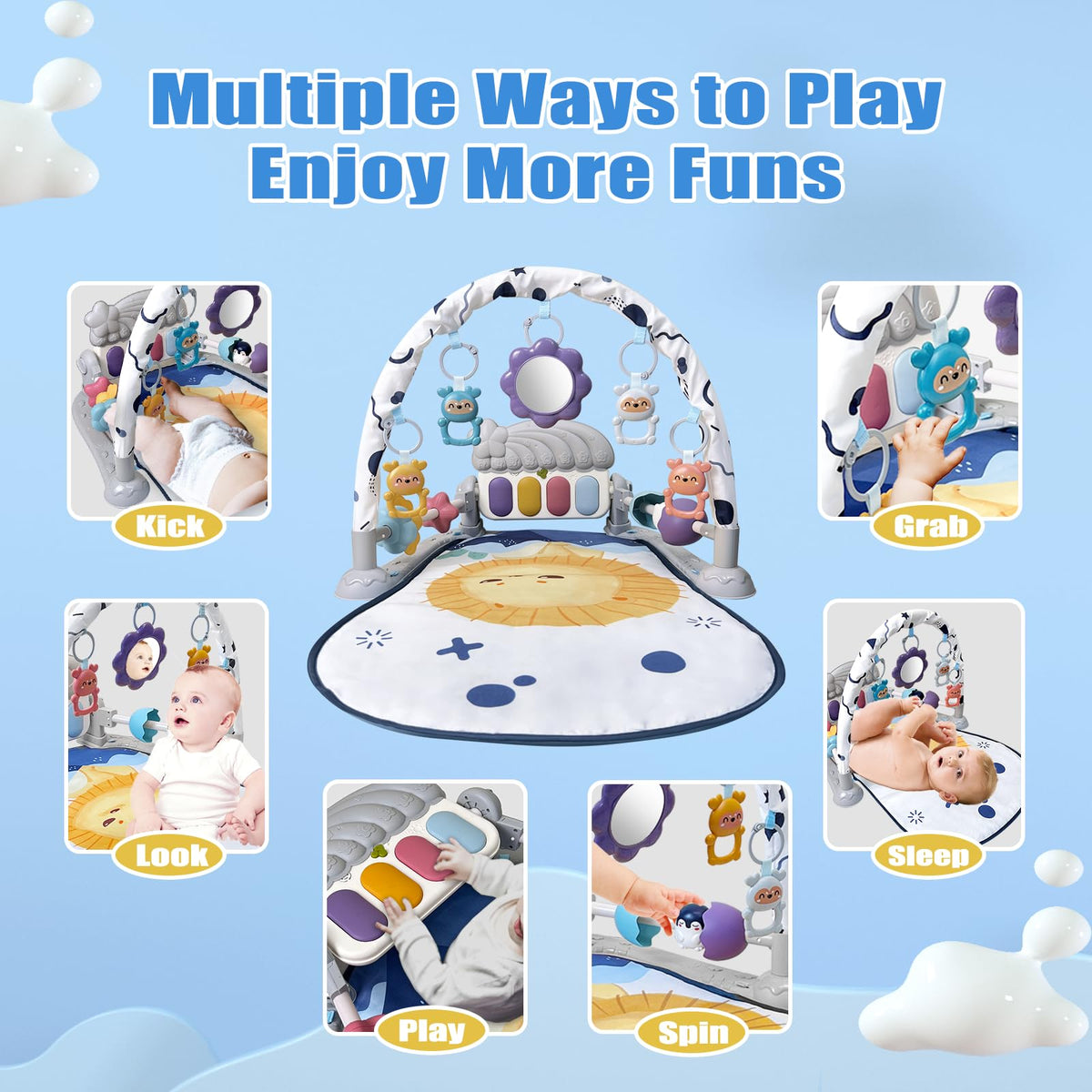 Baby Play Gym Mat and Activity Center with Music and Light K264