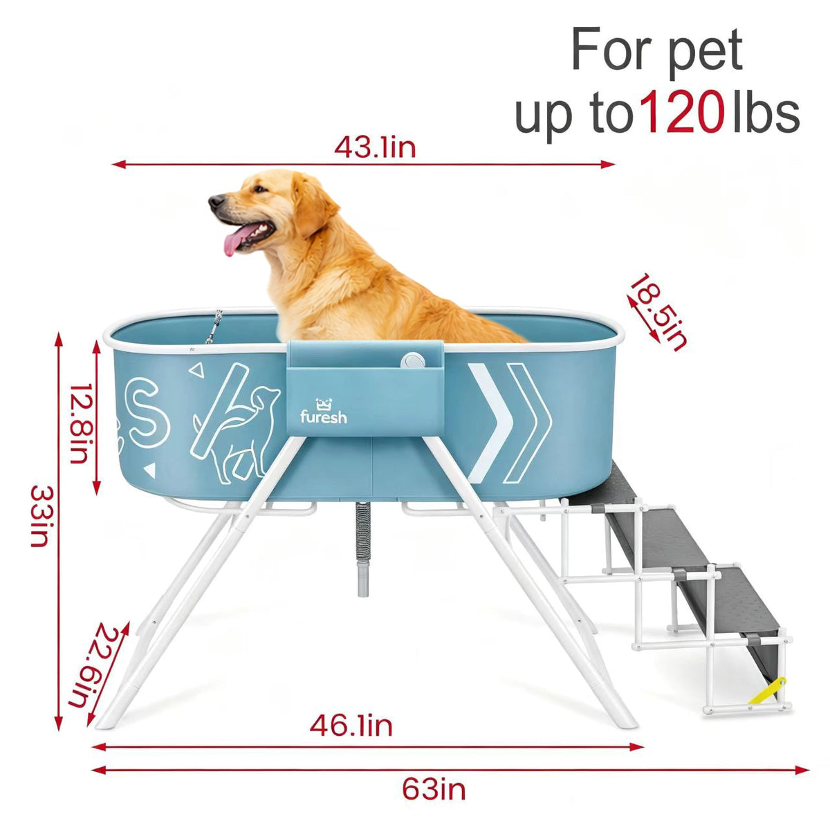 Foldable Dog Washing Station with Stairs M762572