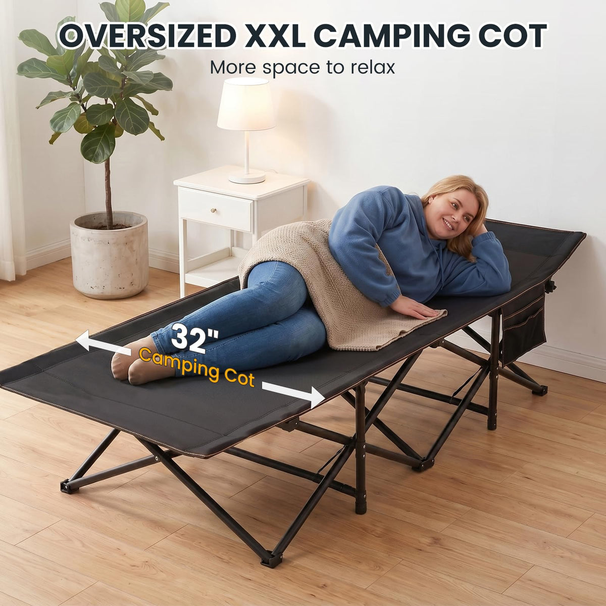 Oversized XXL Folding Camping Cot V70707