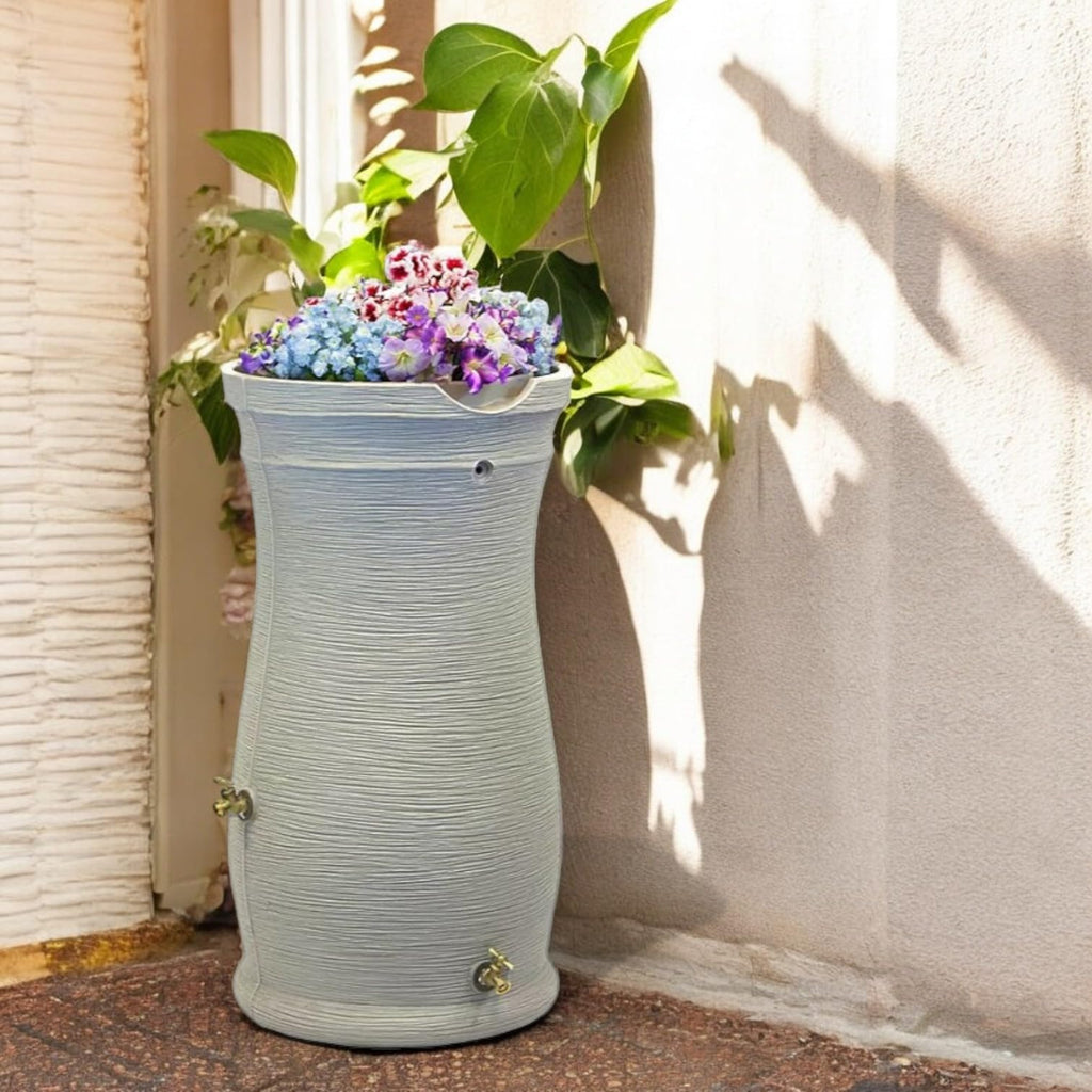 50 Gallon Gray Rain Barrel with Planter R913137