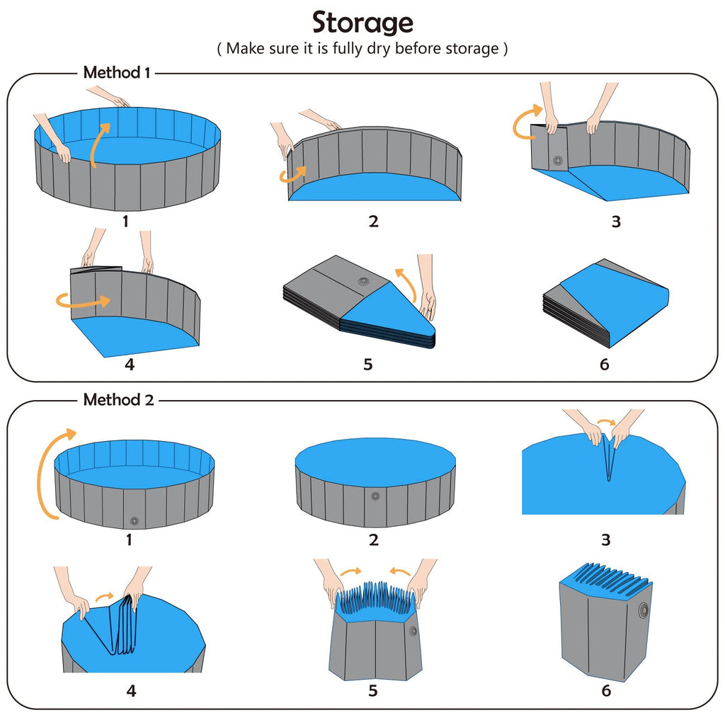 Foldable Dog Pet Bath Pool Collapsible 48" Grey I240
