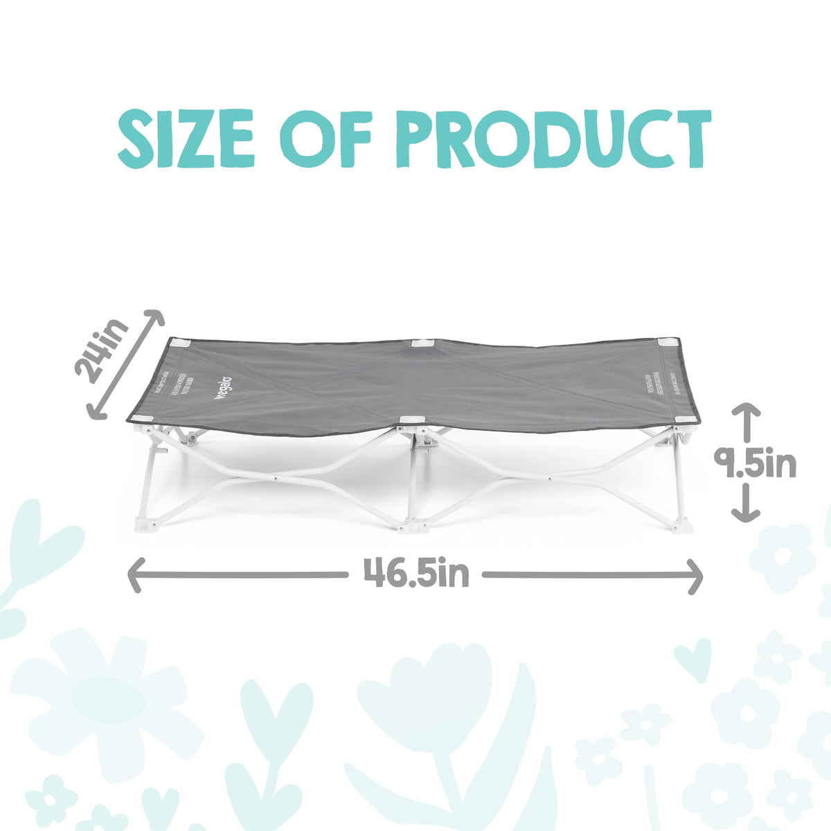 Portable Toddler Cot, Foldable Lightweight Travel Bed, Gray C994646