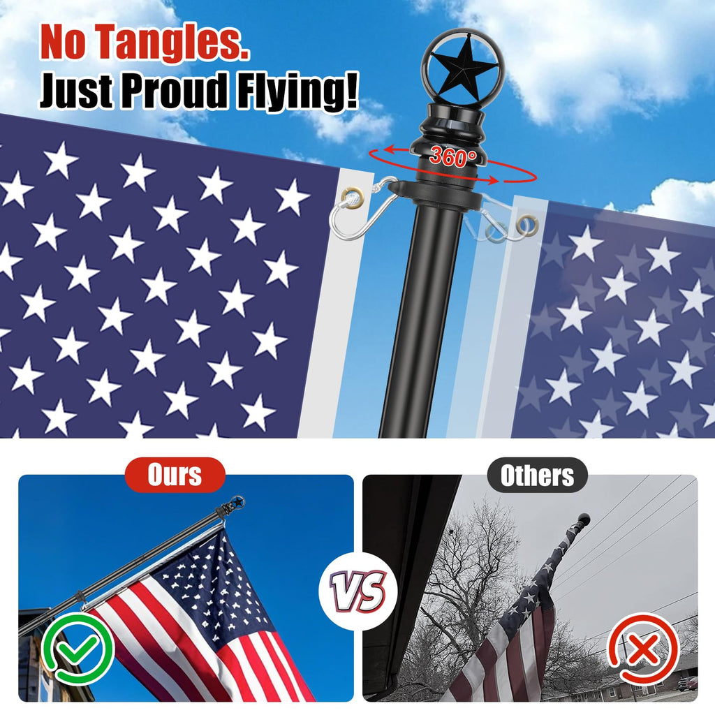 5ft Stainless Steel Flagpole with 3x5 Embroidered US Flag S205175