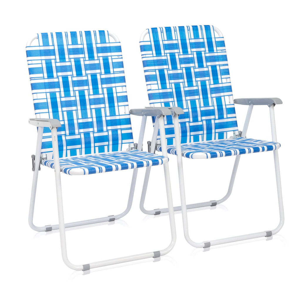 2 Pcs Webbed Folding Beach Chair H14591