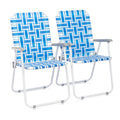 2 Pcs Webbed Folding Beach Chair H14591