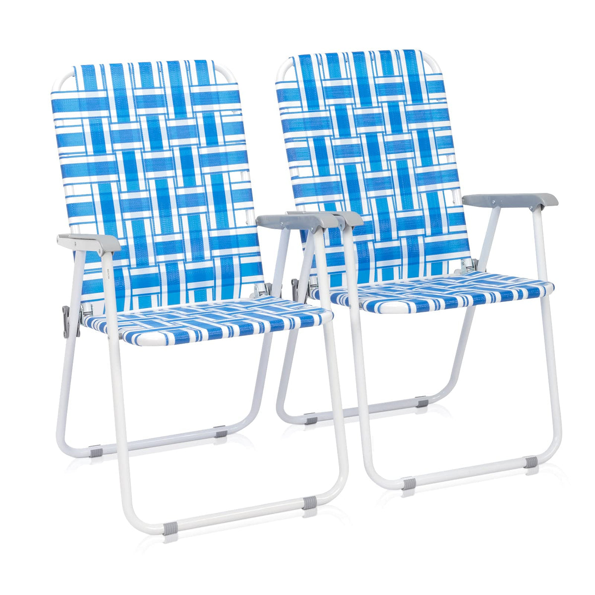2 Pcs Webbed Folding Beach Chair H14591