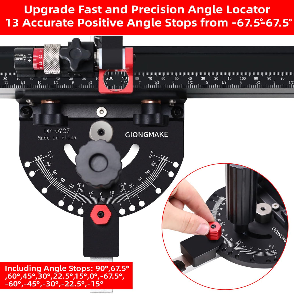 Table Saw Miter Gauge with Micro Adjust Flip Stop B233307