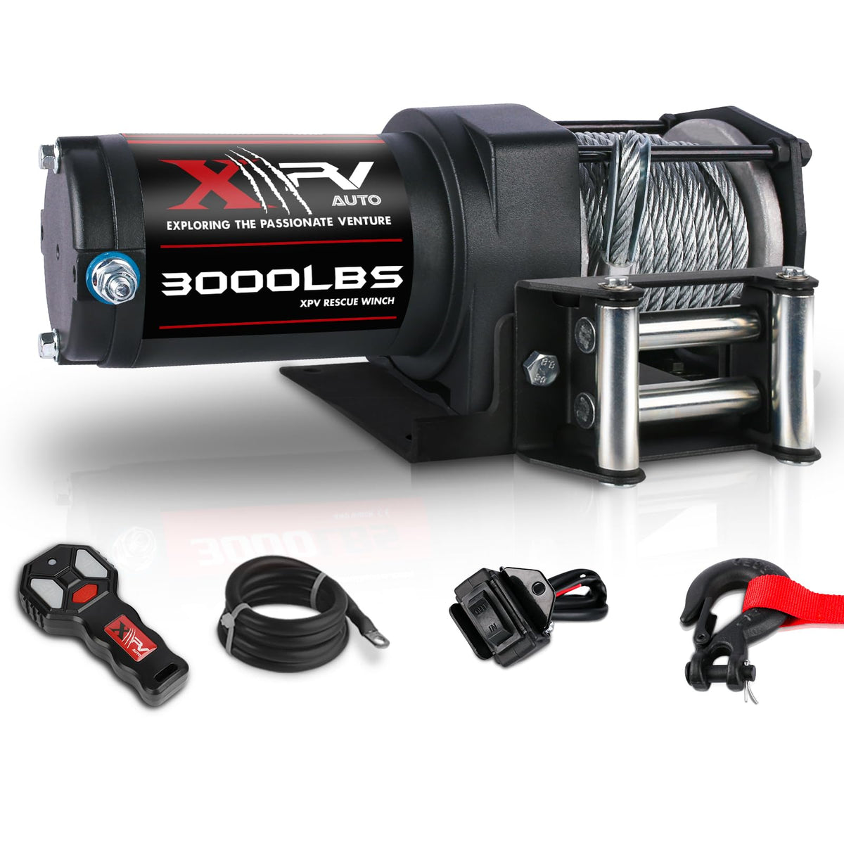 3000 lb 12V DC Electric Winch with Wireless Remote and Corded Control J201