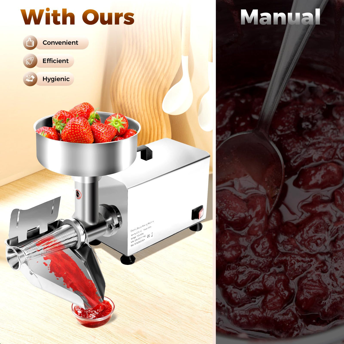 110V 450W Stainless Steel Electric Tomato Strainer Z341
