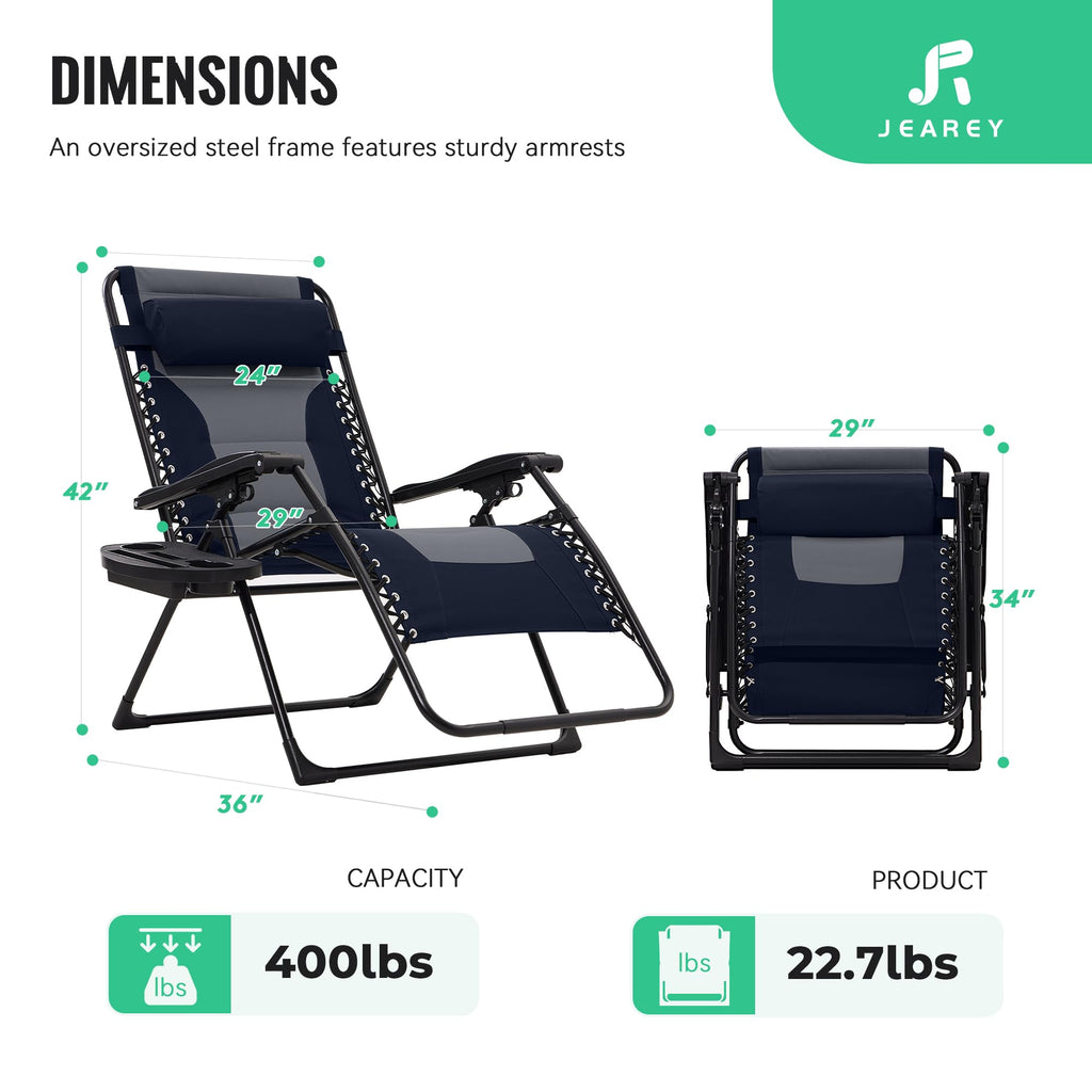 Oversized Zero Gravity Chairs Set of 2 V577406
