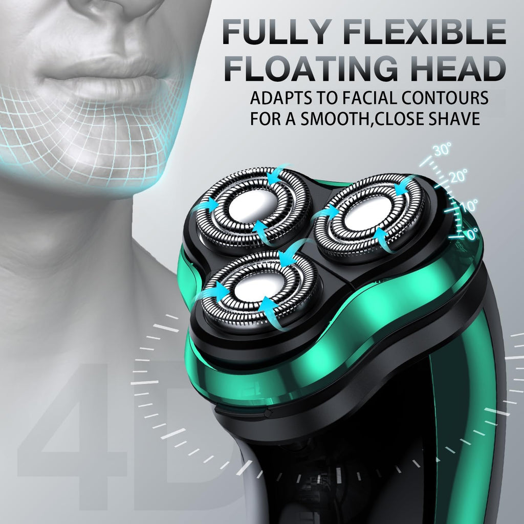 Cordless Rechargeable Rotary Electric Razor with Pop-Up Trimmer A257067