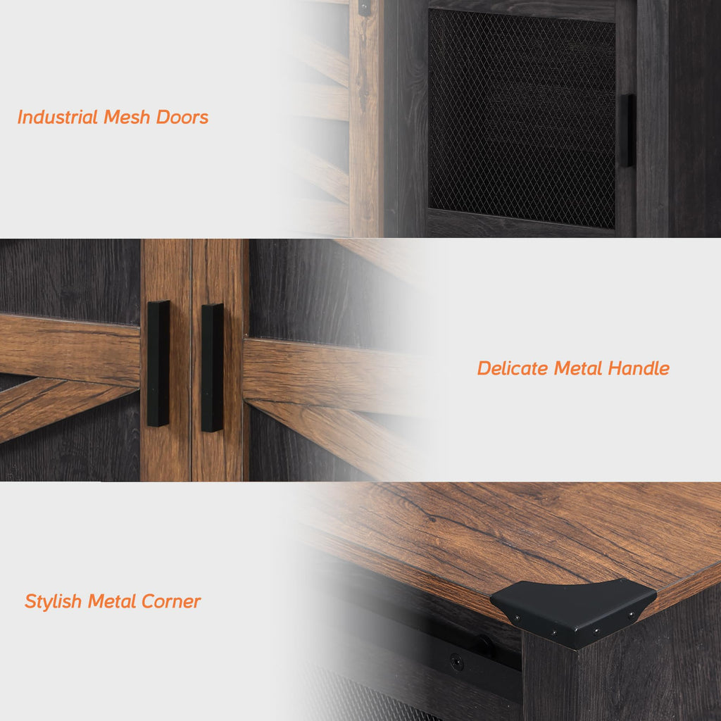 Dark Walnut Black Entertainment Center H47257
