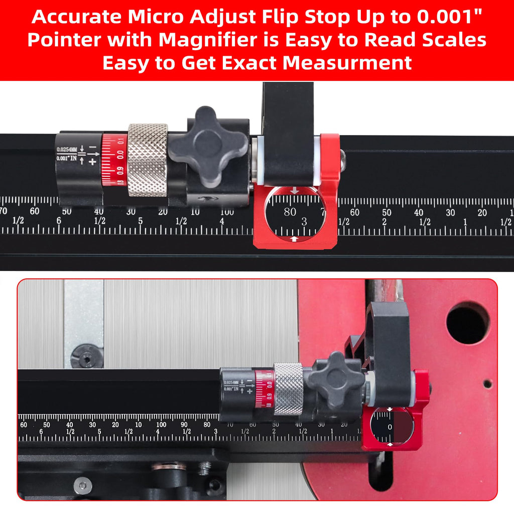 Table Saw Miter Gauge with Micro Adjust Flip Stop B233307