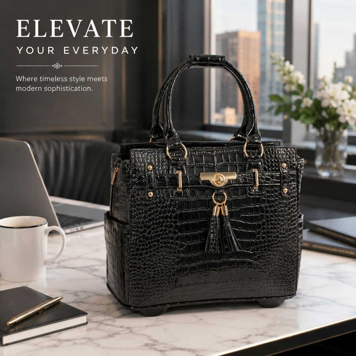 Rolling Laptop Bag for Women T951
