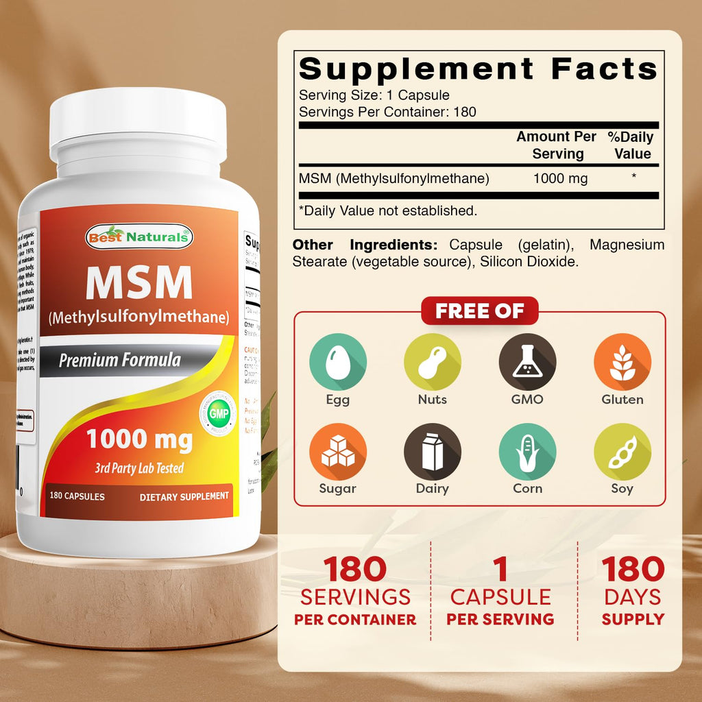 MSM 1000 mg 180 Capsules W756879