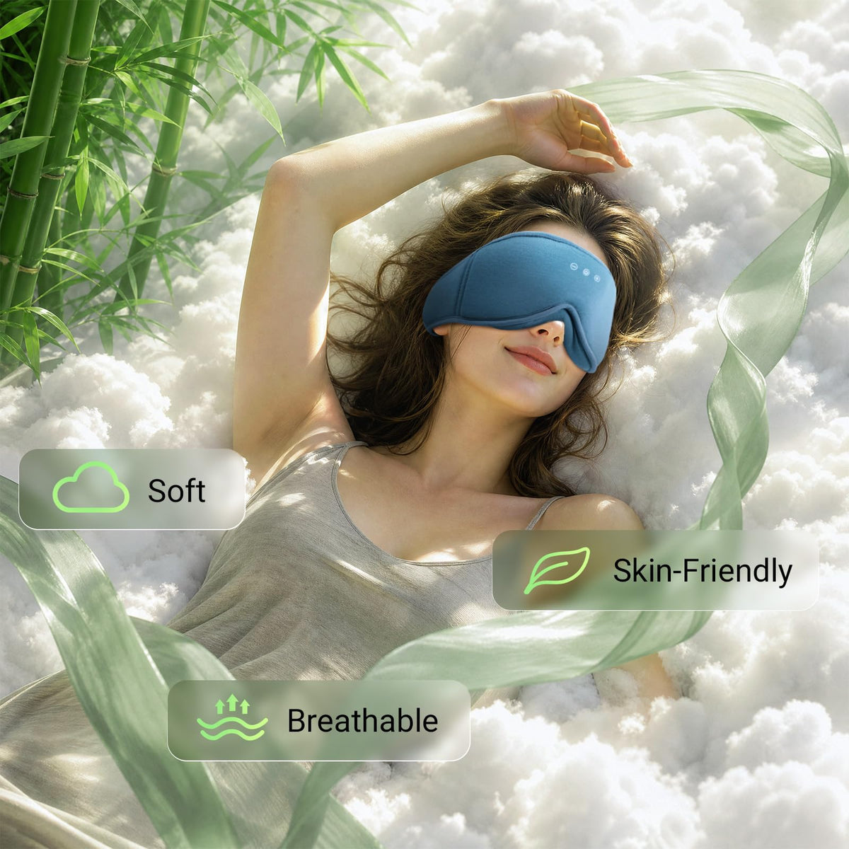 Bamboo Cotton Sleep Mask with Bluetooth Headphone U702