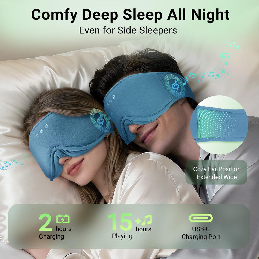 Bamboo Cotton Sleep Mask with Bluetooth Headphone U702