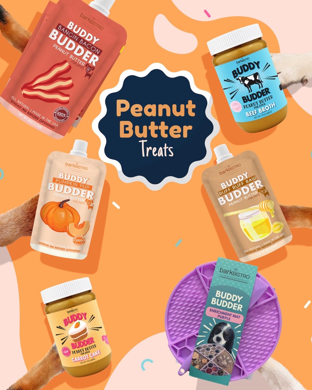 Natural Peanut Butter for Dogs Set of 2 17oz Jars J1784