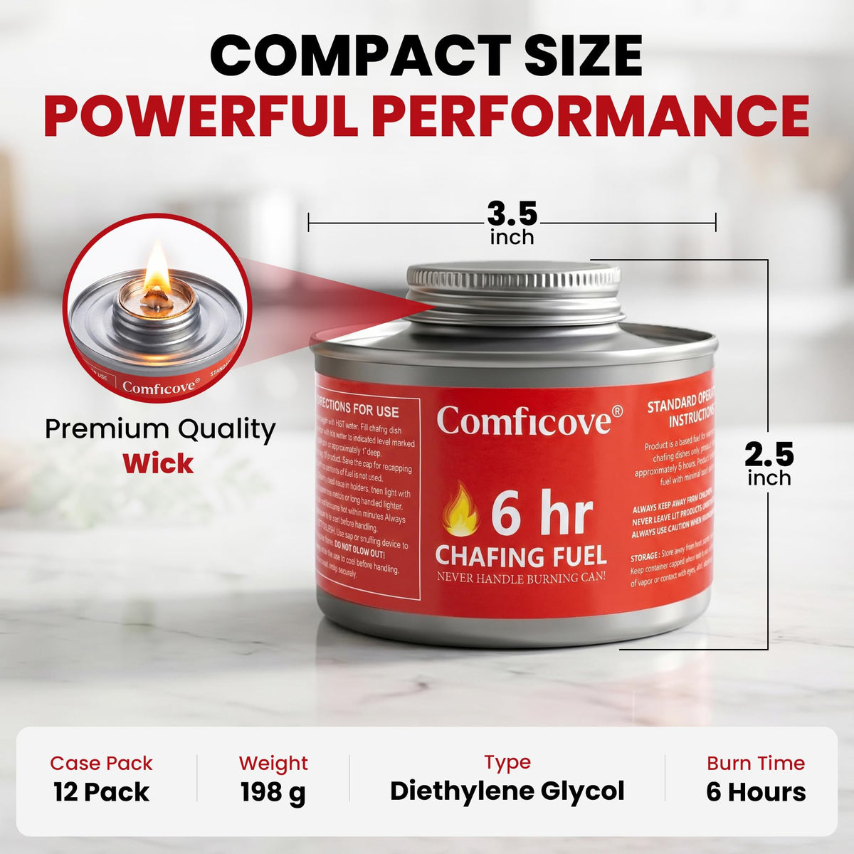 6 Hour Chafing Fuel Cans 12 Pack L8314