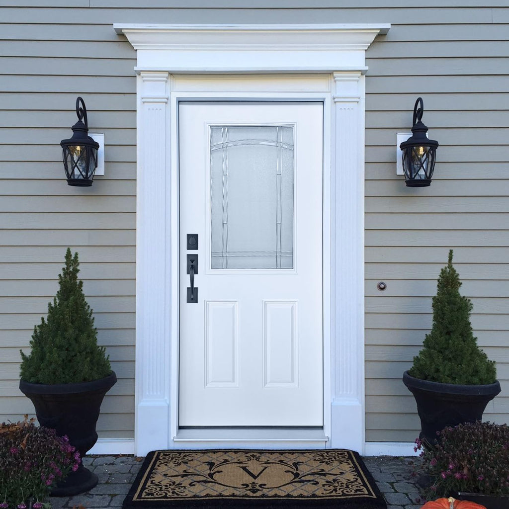 White Fiberglass Prehung 36" x 80" Entry Door Z53148