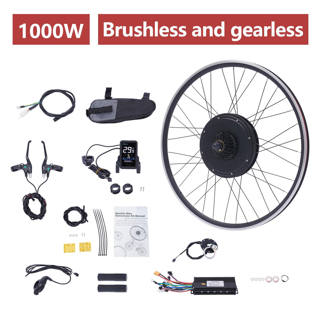 28"/29" Rear Wheel 48V 1000W Electric Bike Conversion Kit with LCD Display V993