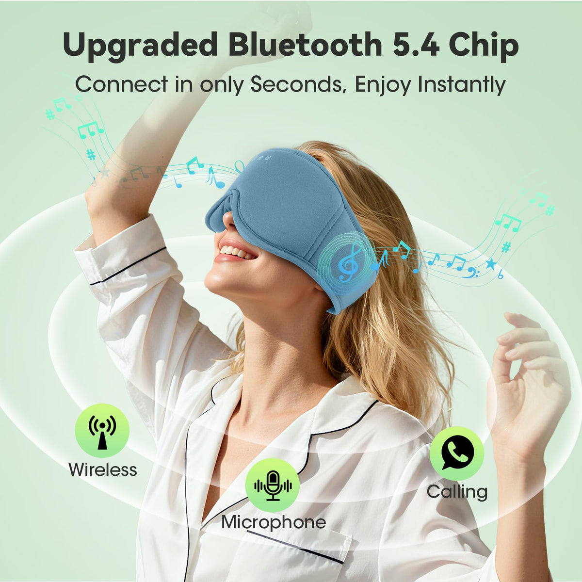 Bamboo Cotton Sleep Mask with Bluetooth Headphone U702