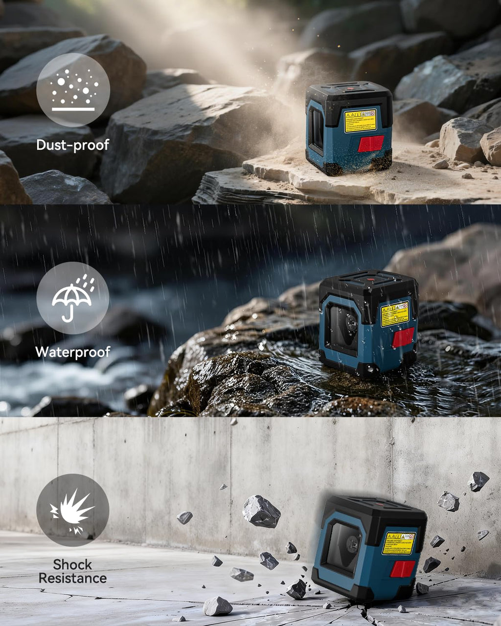 Cross Line Laser Level with Self-Leveling, Vertical and Horizontal Line, 360 Degree, Carrying Pouch, Battery Included B5872
