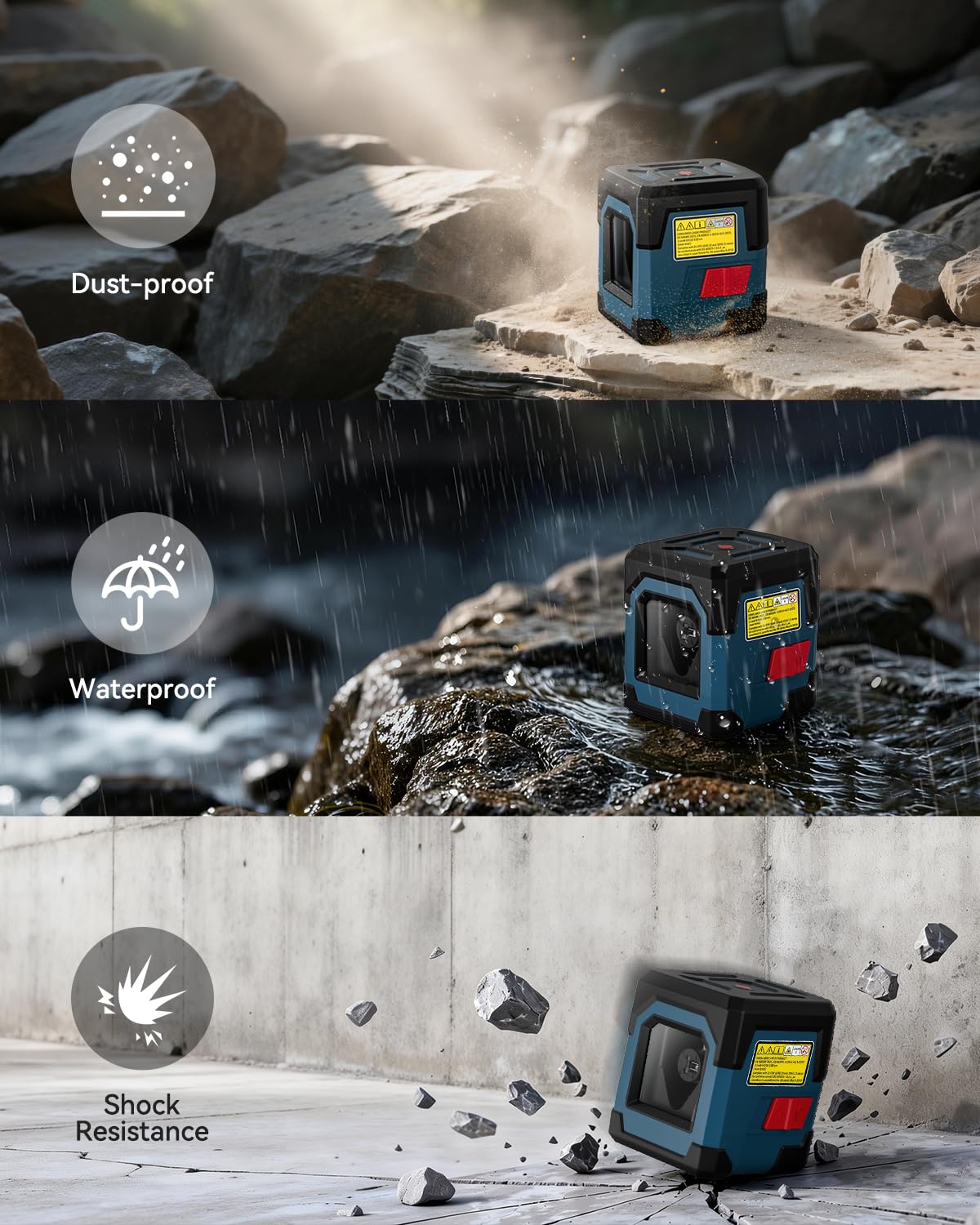 Cross Line Laser Level with Self-Leveling, Vertical and Horizontal Line, 360 Degree, Carrying Pouch, Battery Included B5872