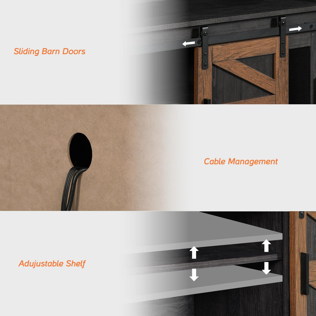 Dark Walnut Black Entertainment Center H47257