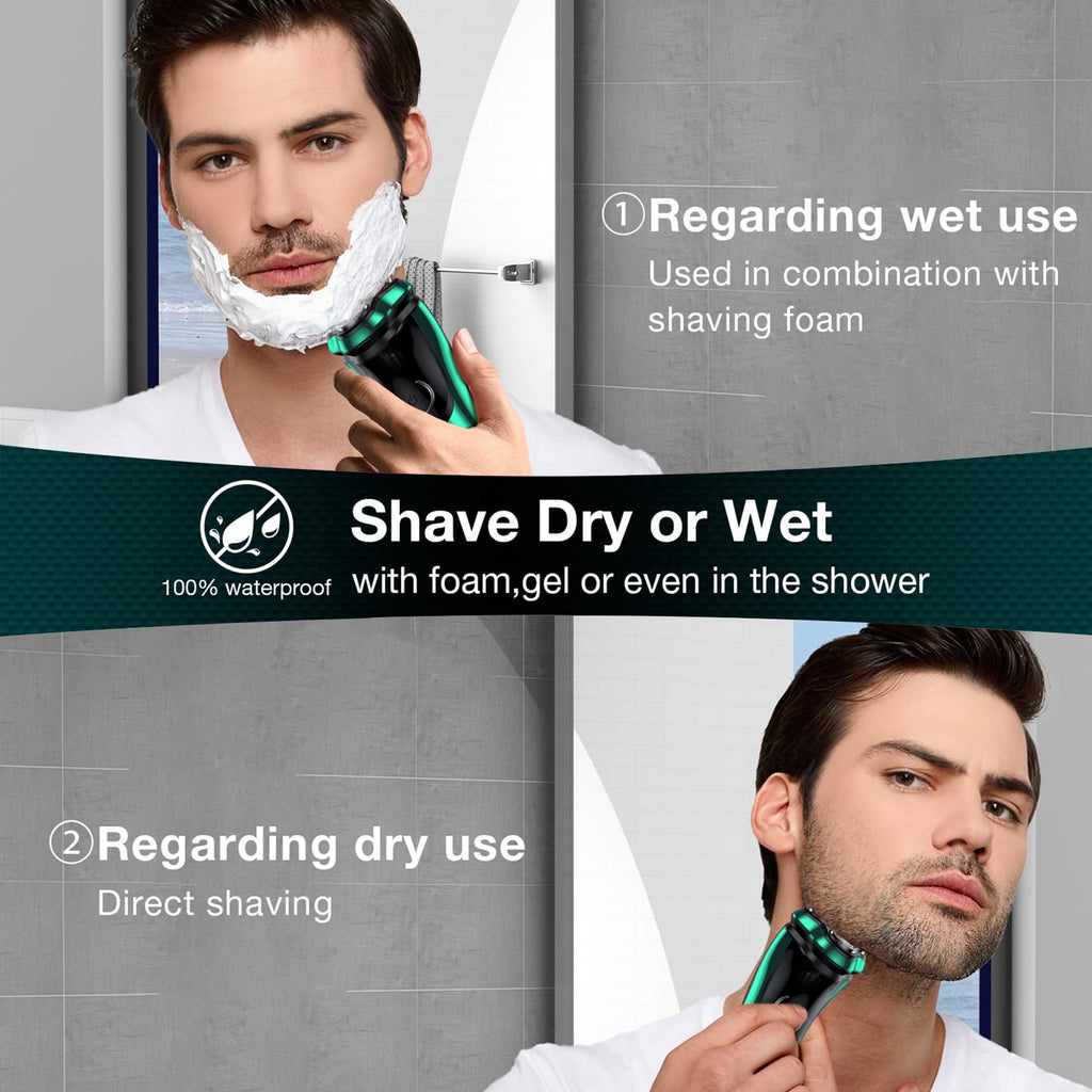 Cordless Rechargeable Rotary Electric Razor with Pop-Up Trimmer A257067