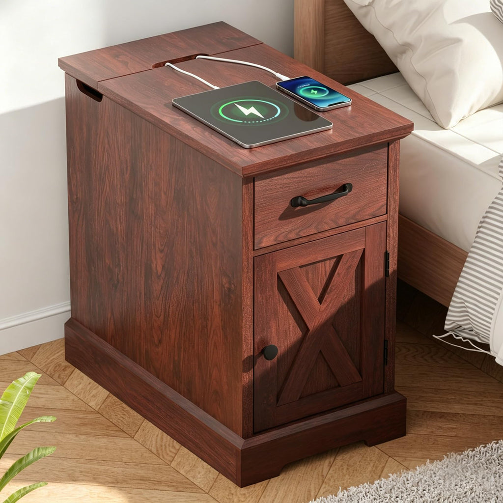 23.6'' Narrow End Table with Charging Station H95967